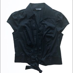 Adl Button Down Crop Top